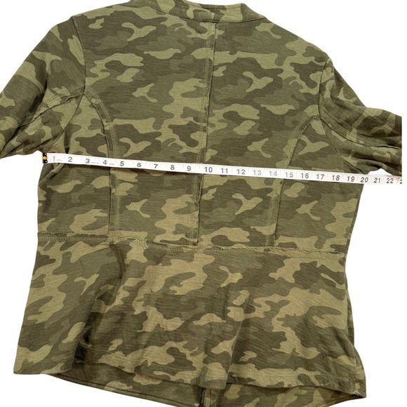 Womens Camo Open Front Waterfall Jacket Large Cardigan Jacket Casual Blazer - Picture 12 of 17